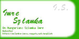 imre szlamka business card